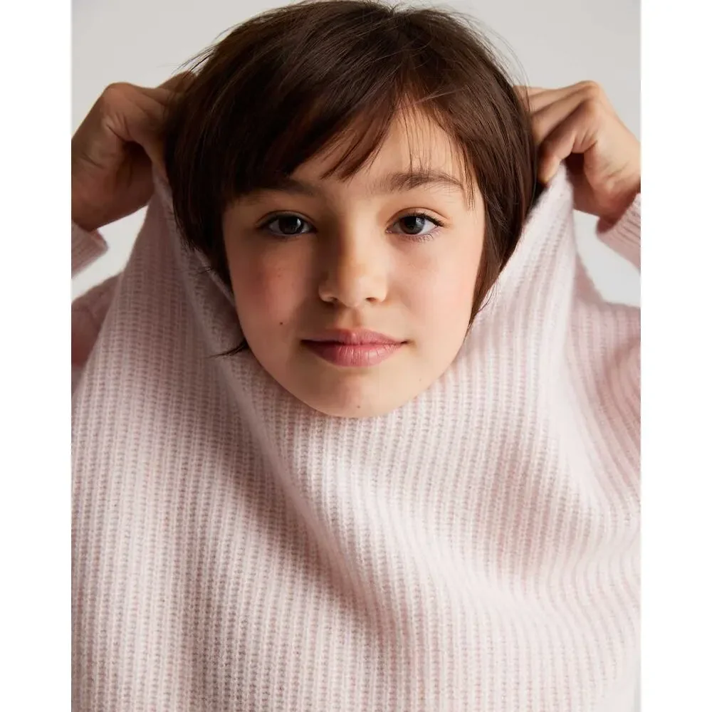 NWT Quince Washable Cashmere Fisherman Tunic Sweater Minimal Pink 2T